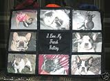 I Love My French Bulldog Personalized Photo Tote Bag Navy Blue