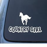 COUNTRY GIRL - Western - Car, Truck, Notebook, Vinyl Decal Sticker #1198 | Vinyl Color: White