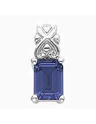 14K White Gold Emerald Cut Tanzanite Pendant -- LIFETIME WARRANTY