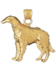 Dazzlers Solid 14k Gold Russian Wolfhound Aka Borzoi Dog Charm Pendant Available in three colors from jewelsberry (weights: 3.5 grams only)