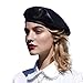 WETOO Women Beret Hat PU Leather French Black Beret Artist Cap