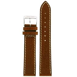 Original Swiss Army Band Leather Brown White Stitching 19 millimeter