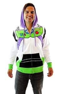 Toy Story Buzz Lightyear Astronaut Adult Costume Hoodie Sweatshirt (Adult Large)