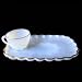 40's 50's 60's Glassware Vintage Anchor Hocking 8 piece Snack Set Milk Glass Gold Trim