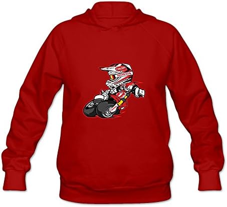 HAGB4K Women Motorcycle Hoodies XXL Red Sweatshirt