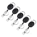 Mudder 5 Pack Black Retractable Carabiner Badge Reels with Key Ring and Badge Strap for ID Badge Holders, Key Cards