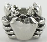 Quiges Beads Charms Silver Plated Crab Charm Bead for Pandora/Troll/Chamilia ...