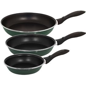 3pc Fry Pan Set- Green Gloss