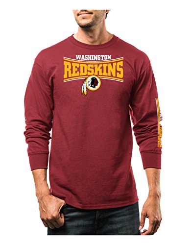 NFL Washington Redskins Men's Tackle Trap Program Long Sleeve Crew Neck Fleece Tee, Large, Dark Garnet