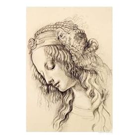 After Leonardo Da vinci Testa di donna di profilo People Giclee Poster Print by Emerson Calderon, 8x10
