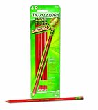 Ticonderoga Erasable Checking Pencils, Eraser Tipped, Pre-Sharpened, Set of 4, Red (13941)