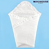 MIKIHOUSE FIRST(ミキハウスファースト)なめらかベロアのセレモニーアフガン(おくるみ)秋・冬のご退院・お宮参りに －－－,白（01）