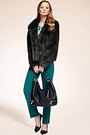 Autograph Faux Fur Cropped Coat