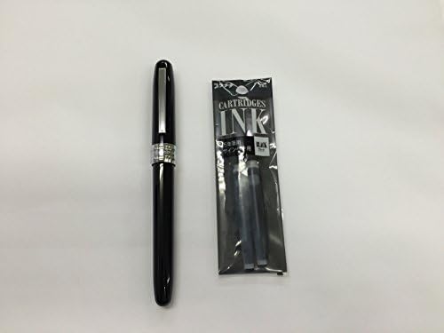 Platinum Pen 【Plaisir Fountain Pen Black with 2 cartridge inks】 - Fine