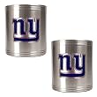New York Giants 2pc Stainless Steel Can Holder Set- Primary Logo NFL Football