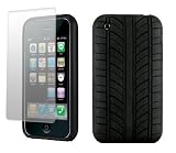 MaryCom HOT TIRE Silikon Case mit Reifenprofil f&uuml;r Apple iPhone 3G & 3Gs Schwarz + Gratis Displayschutzfolie / HT I3GS