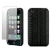 MaryCom HOT TIRE Silikon Case mit Reifenprofil f�r Apple iPhone 3G & 3Gs Schwarz + Gratis Displayschutzfolie / HT I3GS