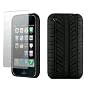 MaryCom HOT TIRE Silikon Case Weichschale H�lle Tasche f�r Apple iPhone 3G 3Gs in Schwarz mit Reifenprofil 8GB, 16GB, 32GB, 64GB + Gratis Displayschutzfolie / Silicon Tire G3