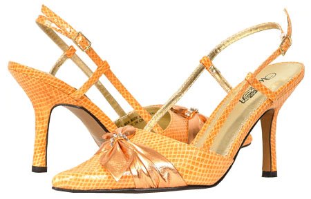 Fashion Designer Orange Pointed Pumps Womens Shoes
