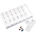 Reizen Weekly Pill Box - 7 day with morn, noon and eve bays. White Base with Clear Bo...