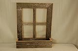 Barnwood Window Frame Planter. This Is Crafted with Century Old Weathered Barnwood Which Enhances the Beauty of the Flower Box. Cherish Natures Work of Art and Rustic Appeal for Years to Come. Measures: 19 1/2" X 24".