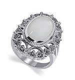 .925 Sterling Silver Band Marcasite Mother of Pearl Ring