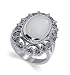 .925 Sterling Silver Band Marcasite Mother of Pearl Ring