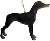 4 Black Greyhound Canine Dog Christmas Ornament