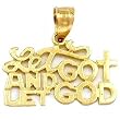 Let Go and Let God Charm 14k Gold 12mm