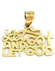 Let Go and Let God Charm 14k Gold 12mm