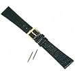 Watch Band Lizard Grain Black Geniune Leather 18mm