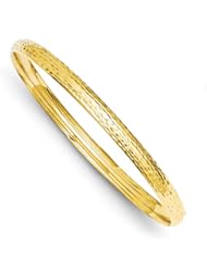 14k Yellow Gold 3/16 D/C Fancy Hinged Bracelet Bangle. Metal Wt- 4.42g