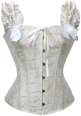 Princess Tight Lacing Overbust Bustier Corset Ruffle Shoulder Straps Party Dresses