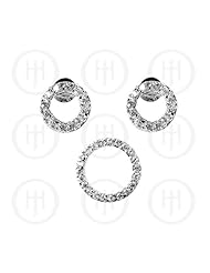 Sterling Silver -CZ Stud Earrings Set (PS-1011)