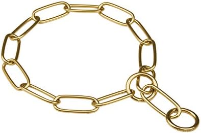 Herm Sprenger Brass Long Link Chain Collar for Black Russian Terrier - 4.0 mm x 21 inches