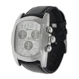 Geneva Mens Black Leather Band Watch