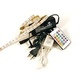 3 Meter Set: RGB LED Streifen (30 LED/m, IP65) mit Controller, 24T Fernbedienung u. Netzteilvon "LED Universum"