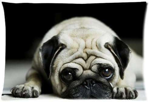 Personalized Pug Dog Pillowcase Standard Size 20x36 (one side) Soft Pillow Cover Case GPGP-067