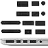 kwmobile Anti-dust protection set for Apple MacBook Pro 13" 15" Retina / Air 11" 13" in Black - protect your ports from dust and dirt!