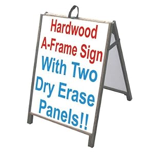 NEOPlex 25\” x 36\” Sidewalk A-frame Sandwich Board Sign w/Dry Erase Insert Panels