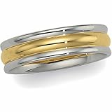 14K Two-Tone Gold Comfort Fit Wedding Band For Men and Women - Size 15