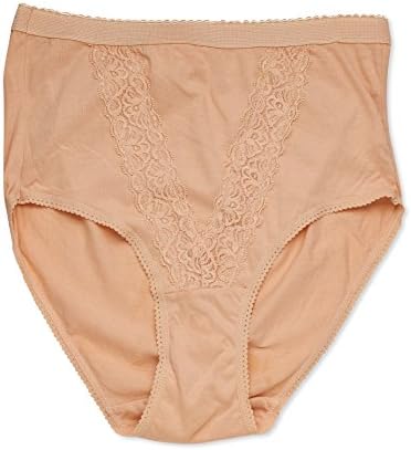 Rossette Woman's Cotton Lace Breifs (12, Beige)