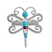 Roderick Tenorio Sterling Silver Turquoise Inlay Dragonfly Pin Pendant
