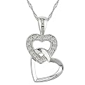 14KW Double-Hearts Pendant - White