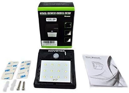 NOVOTEK Advanced Motion Sensor 12 LEDs Outdoor Light - Solar powered/ Wireless/ Waterproof- Motion Sensor for Patio Deck Driveway Garden Fence Yard Stairs With Auto On/Off