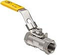 Merit Brass Stainless Steel 316 Ball Valve, Unibody, Lever, 1/4" NPT Female