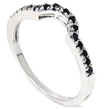 .25CT Black Diamond Ring 10K White Gold