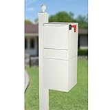 dVault Locking Post/Column Mount Mailbox with Side Mount Surface Post Kit - DVU0050SMPA-3-KIT, White