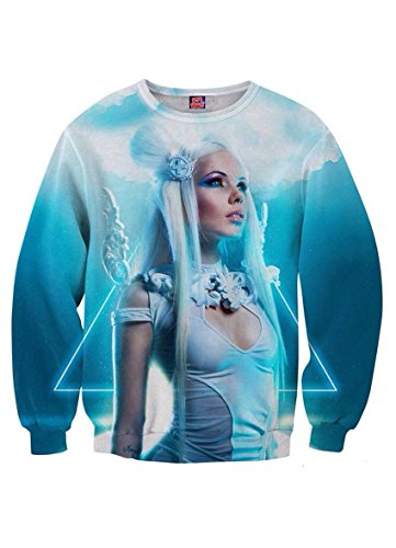 CHICOCO Stylish Digital Print Crew Neck Long Sleeve Pullover Sweater Sweatshirt