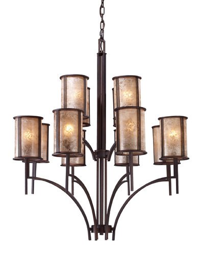ELK Lighting 15036/8+4 12 Light Barringer Chandelier, Aged Bronze